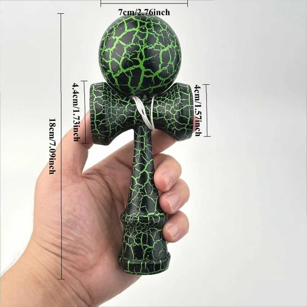 1pc Wooden Kendama Sword Ball Dual-Tone Cracked for Surface for Balance Coordination Juggling Tricks Adults Outdoor Gift