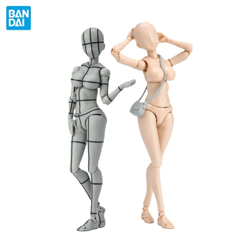 Bandai Original SHF Yabuki Kentaro Anime Figure Female Body Sauce Skin Complexio Grey Line Action Figure Toys Gifts For Children