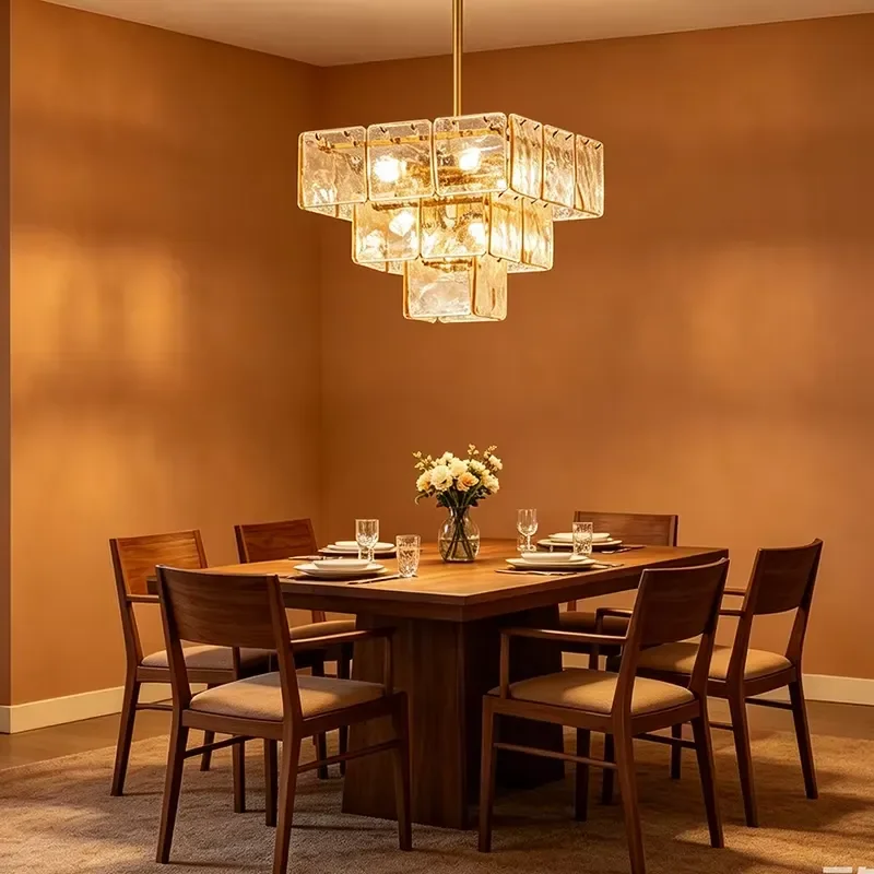 Modern Murano Glass Chandelier Wrought Iron LED Ceiling Light Luxury Hotel Room Decoration Wedding Interior Medium Size