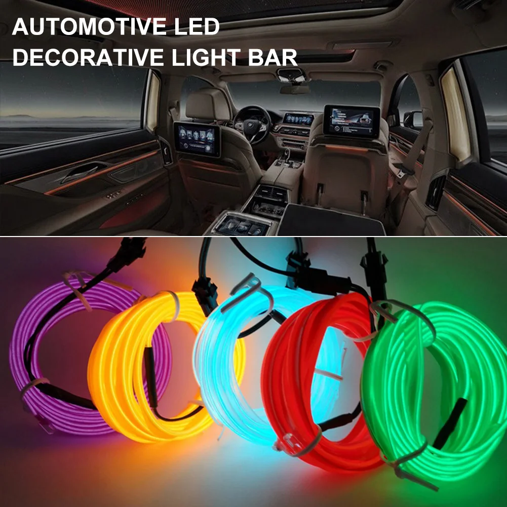 4M Car LED Strip Lights 5V Automotive Multicolor Car Interior Lights Waterproof Flexible Decorative Ambient Light Strip