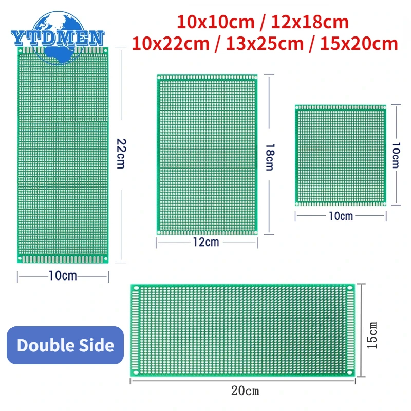 

1PCS Universal PCB Prototyp Board Double Side Circuit Boards Green 10x10cm 12x18cm 10x22cm 13x25cm 15x20cm DIY Fiberglass Plate