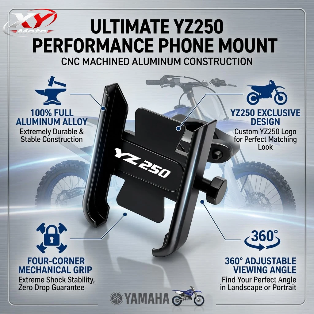 Motorcycle Handlebar Mobile Phone Holder GPS Stand Bracket With LOGO For YAMAHA YZ250 YZ 250 YZ-250 2006 2007 2008 2009 2010
