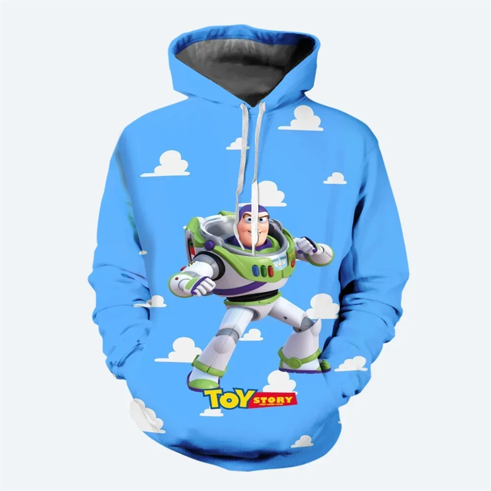 Buzz Lightyear Boys and Girls Hoodies Disney Pullover 3D Printed Cartoon Hoodies MINISO Men's Hoodies Autumn Men's Clothing