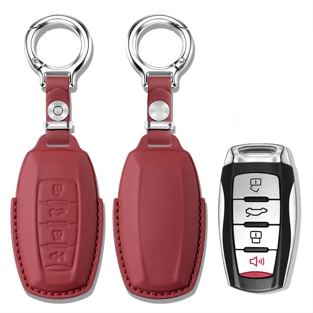 4 Buttons For Great Wall Haval Jolion 2022 H6 H7 H4 H9 F5 F7 F7X F7H H2S GMW Dargo Top Layer Leather Car Key Case Cover Shell