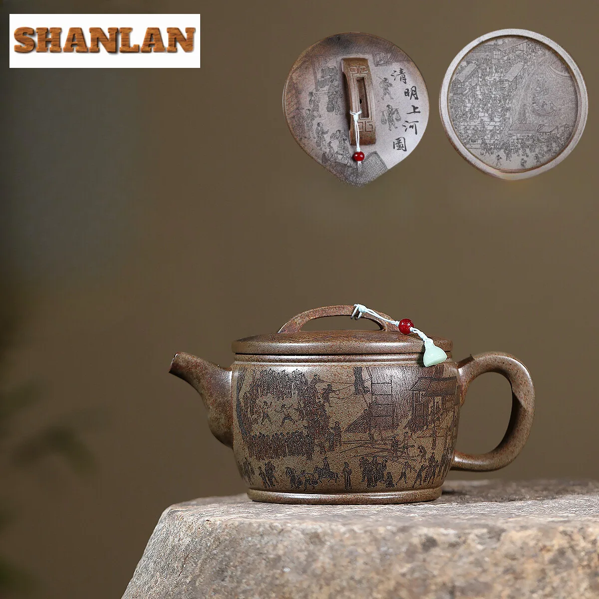 

650ml Yixing Purple Clay Teapots Handmade Large Caliber Pot Raw Ore Wood-fired Porcelain Mud Kettle With Strainer Zisha Tea Set
