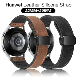 20 22mm Leather+Silicone Strap For Huawei Watch GT 4 3 2 46mm 42mm  Wristband Bracelet For Huawei Watch 4 3 GT2 3Pro GT2e GT2pro