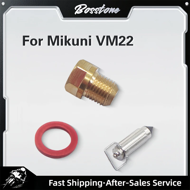 Carburetor Needle Valve Seat Kit For Mikuni VM22 YBR Bike Brass Kit Air Mixing Screw Kit Carburetor Float Gasket Seal