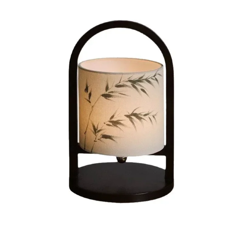 

New Chinese minimalist creative desk lamp, bedroom bedside table lamp, charging medieval Zen