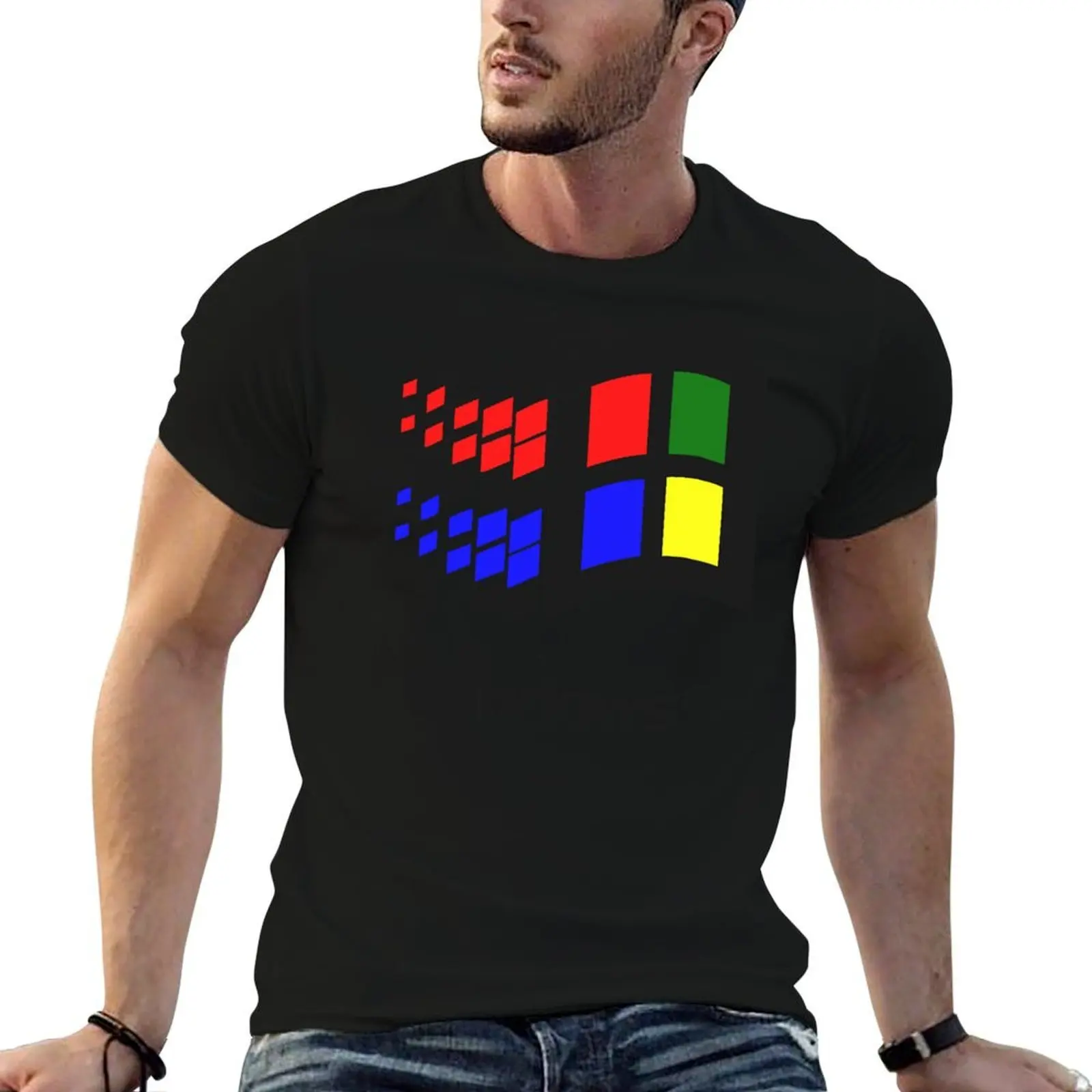 Microsoft Windows 98 T-Shirt cute tops vintage anime shirt anime shirts men