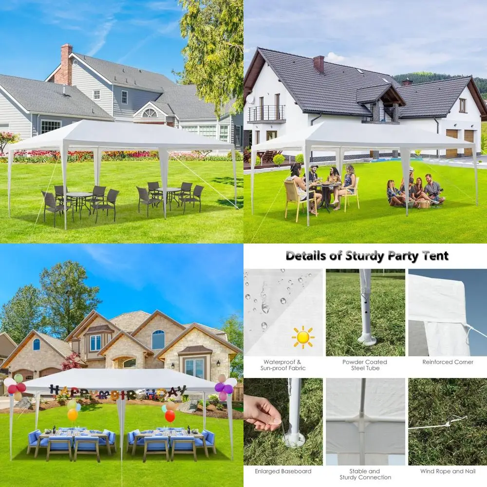 

Portable Outdoor Celebration Tent with Detachable Walls and Clear Panels for Weddings and Special Events