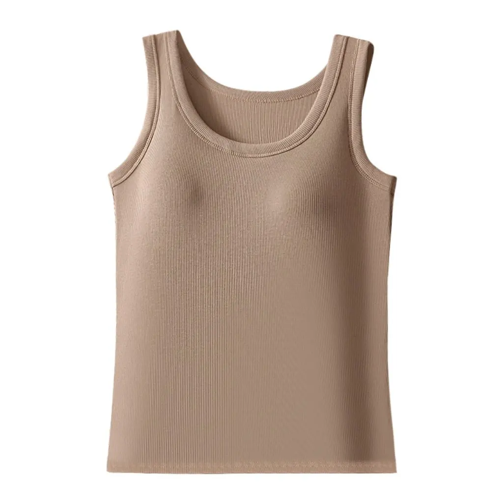 

Women's Pure Cotton Camisole Thin Bra with Chest Pad Spring Summer One-piece Sports Beauty Back Underwear Top