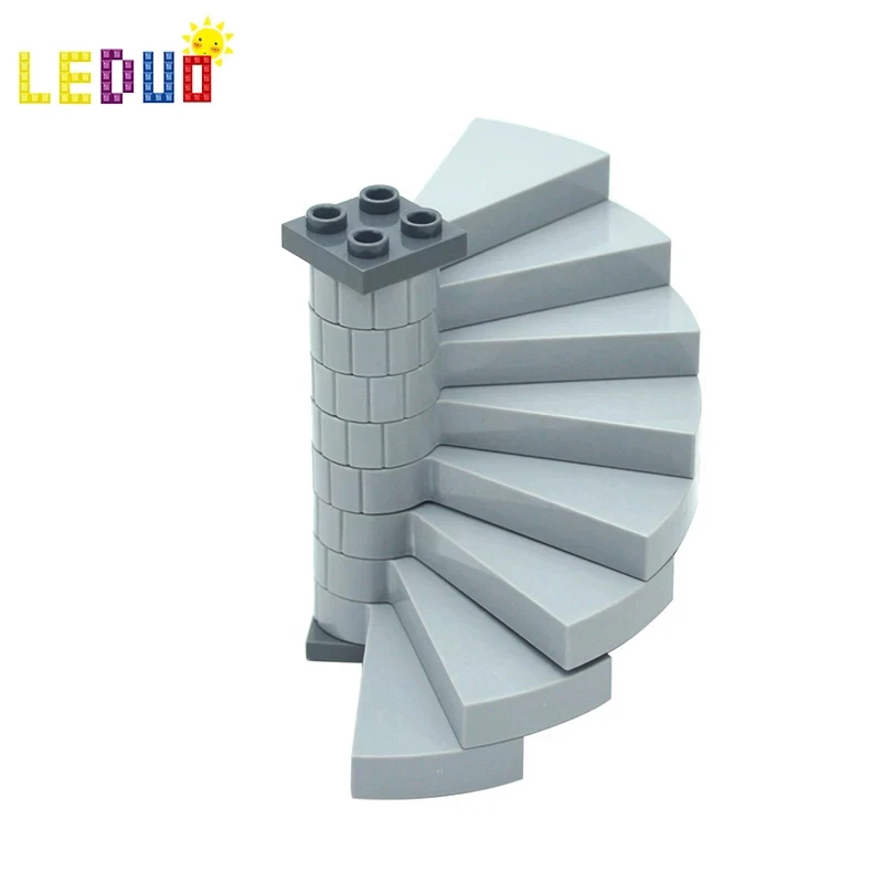 DIY Assembles Particles Spiral Staircase Support 1x1x5 1/3 House Stairs 40243 Steps Modular Creative Riser Building Block Toys