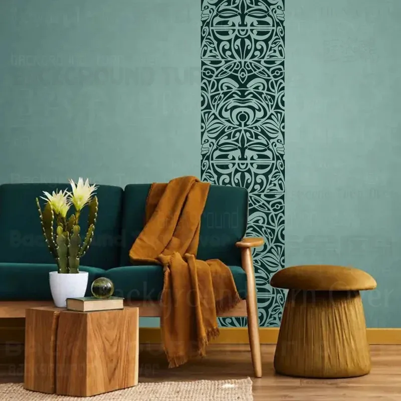 

Декоративные камни для настенной живописи, 48–64 см, модель для покраски, клейкий кирпич, африканский и индийский племенный узор, Sync der S47