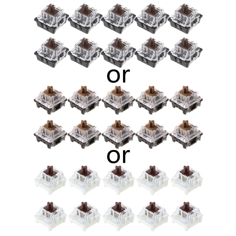 10 шт., 3-контактный механический переключатель клавиатуры, коричневый, замена для переключателей Gateron Cherry MX Clone,