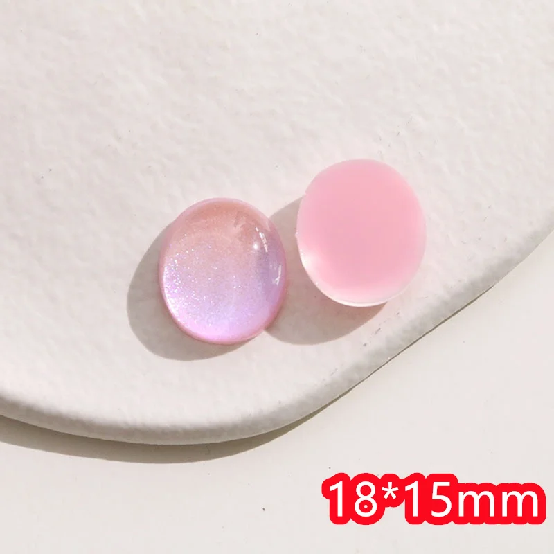 Summer style 50pcs/lot color glitter effect geometry ovals shape resin cabochon beads diy jewelry garment hair accessory