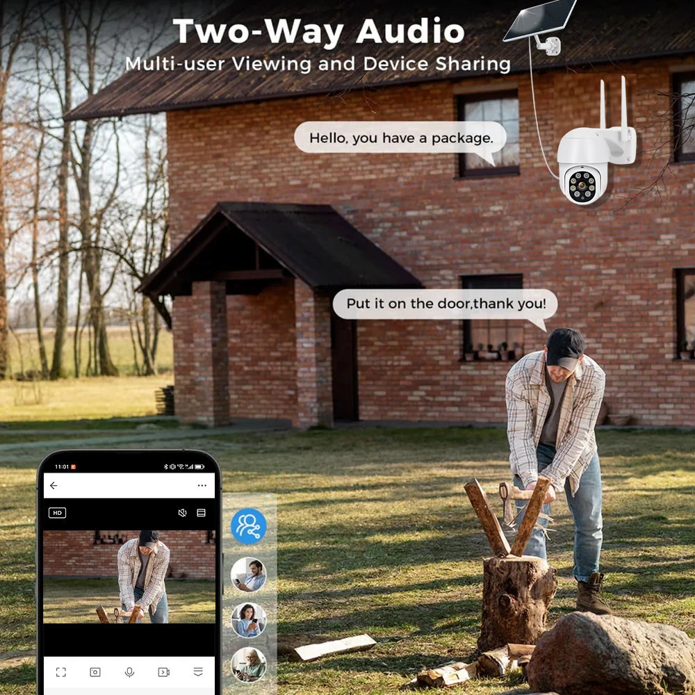 Tuya 5MP HD WiFi Solar Camera Outdoor IP66 Waterproof Wifi Camera Two Way Audio IR & Colorful Night Vision  Smart Home Security