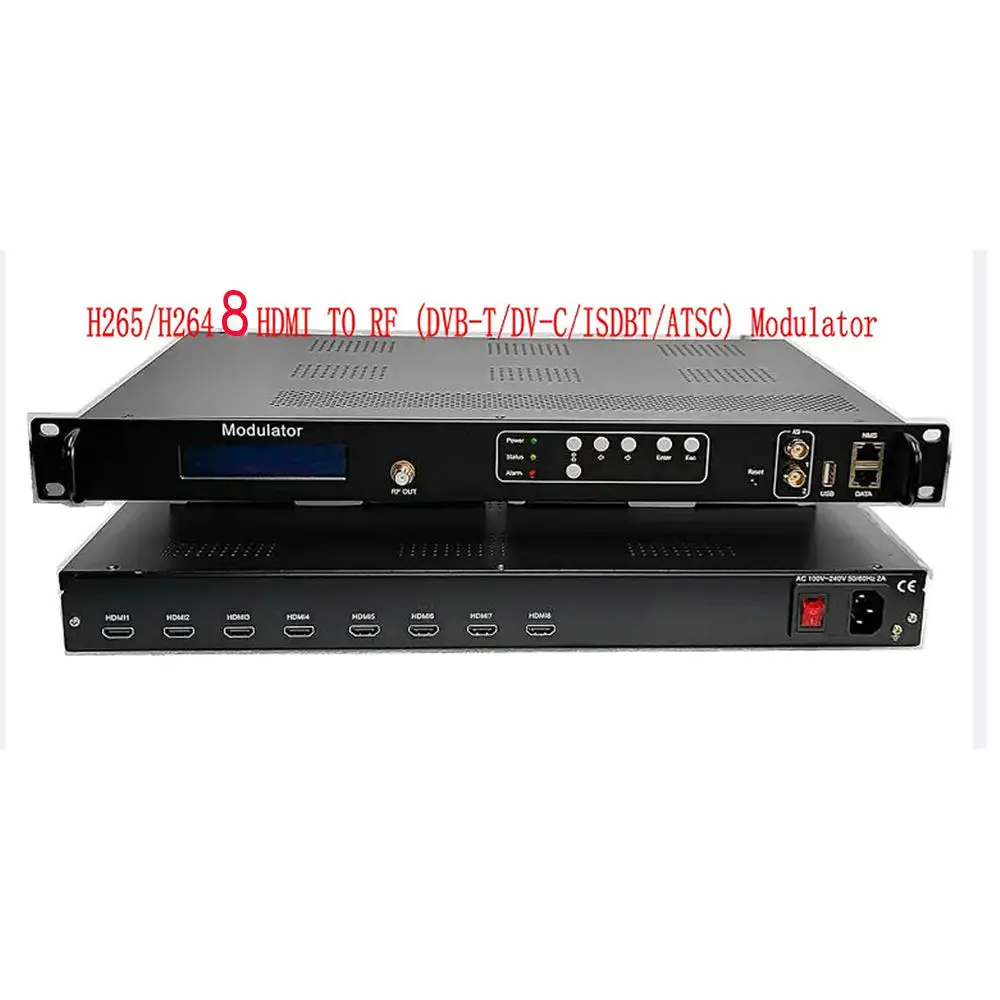 Economical 8-Channel 1080P HD Encoder Modulator with H265/H264 RF Output Supporting DVB-CISDBT/ATSC/DVB-T 5-Year Warranty