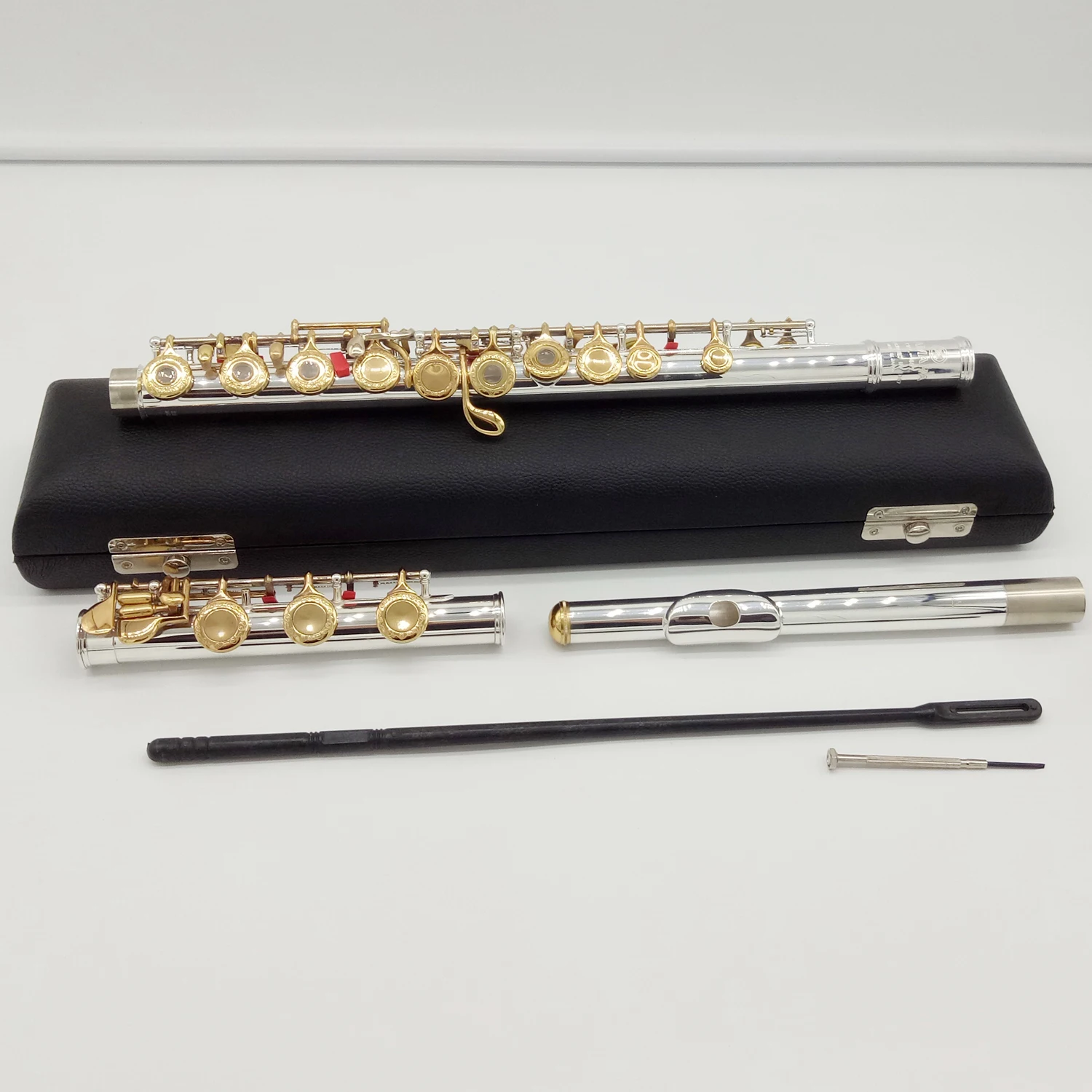 Music Fancier Club Professional Flute 362 Engraving Hand Carved Keys Gold Plating Flutes B Leg Open Holes 17 Gold Keys