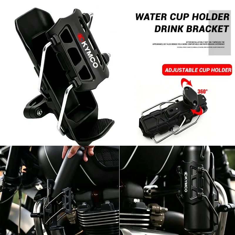 For KYMCO DownTown 125 200 300i 350i XCITING 250 300 350 400 500 Adjustable Handlebar Cup Cage Motorcycle Water Bottle Holder