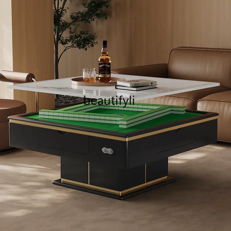 

Liftable electric mahjong table, rock board coffee table, fully automatic dining table, mahjong machine integrated