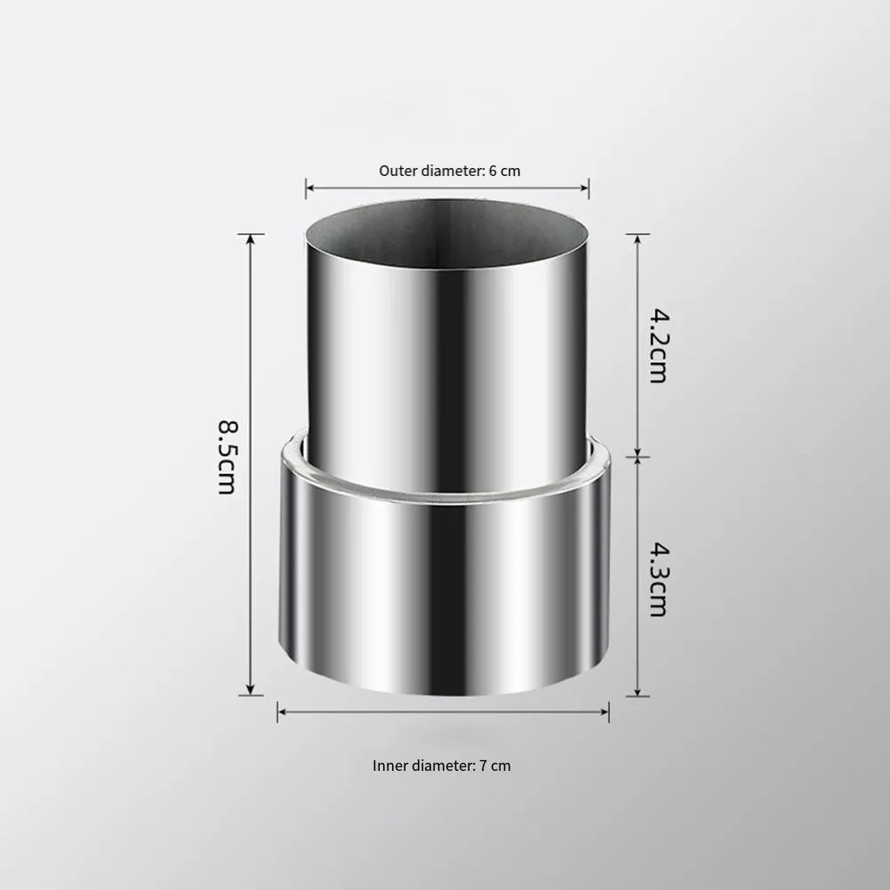Schoorsteenpijpreductiemiddel Roestvrijstalen kachelpijpcomponent voor het verminderen van een diameter van 120 mm tot 50 mm in ventilatorsystemen