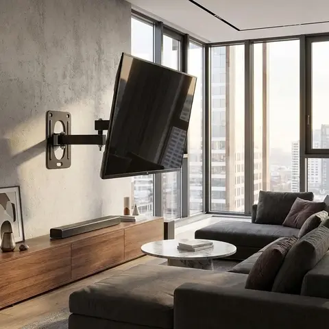 Adjustable Tilting TV Monitor Wall Mount Bracket Swivel Full Motion Screen Holder with Mounting Screws Fits 10-27 Inches LCD LED