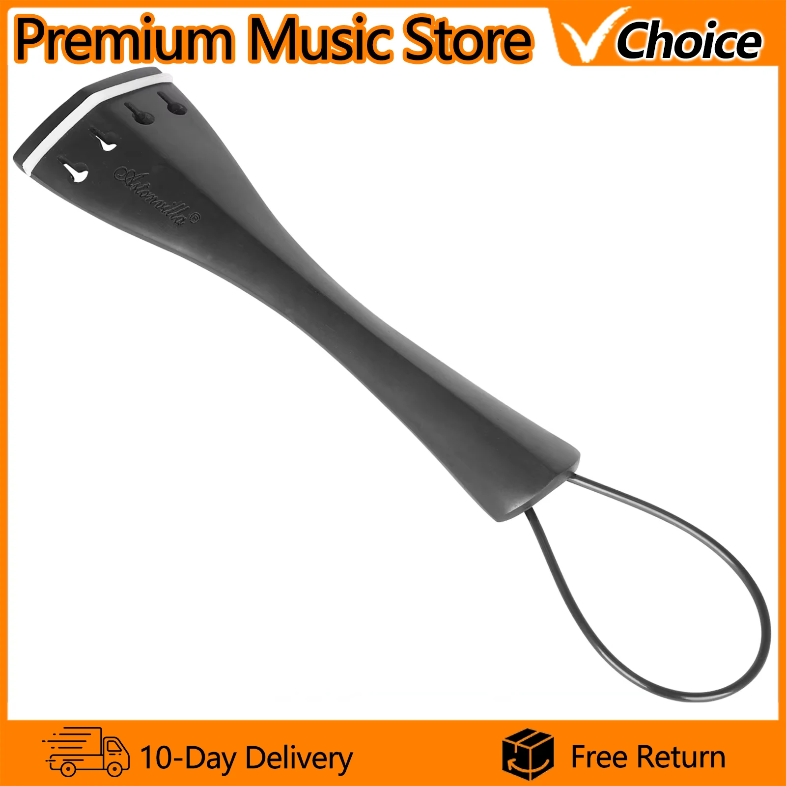 Astonvilla Cello Tailpiece 4/4 Fiddle Ebony Tailpiece High-End Drawstring Board Cello Replacement Instrument Parts Accessories