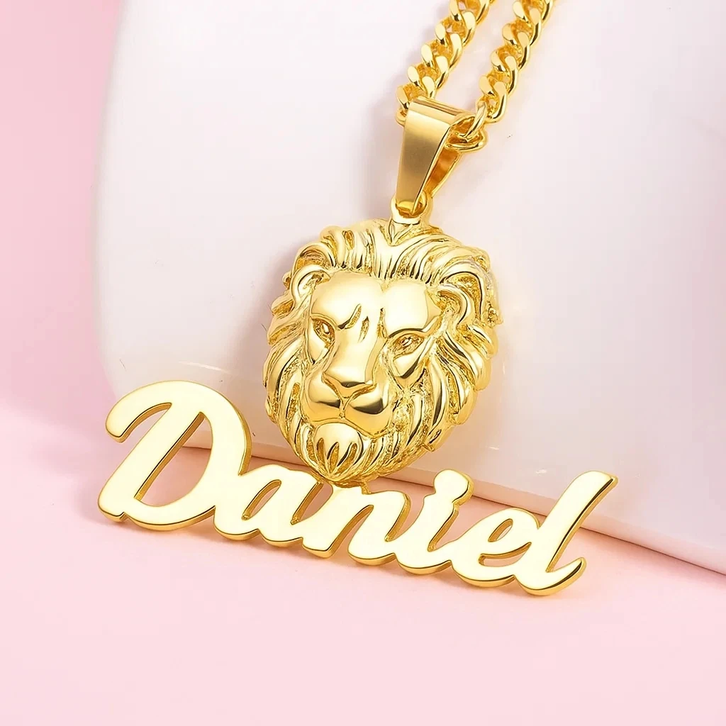 Engravable High-Polish Circle Necklace Diamond Accents 18 Gold Plated Jewelry Personalized Diamond Medallion Necklace for Men