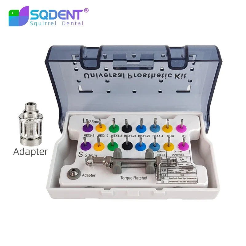 

SQDENT Dental implant restoration tool box, Osstem Straumann ITI Dentium NOB implant torque machine screwdriver