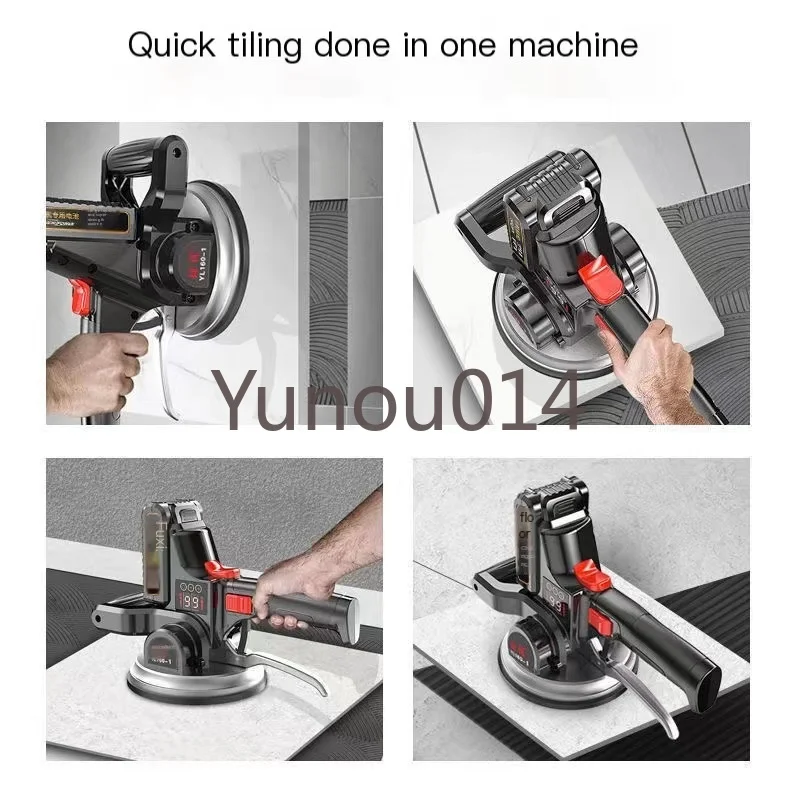 Multifunctional Digital Display Tiling Machine, Tiles Vibrator, Aluminum, Rubber Bottom, Suction Cup, Floor Leveling Tool, 220V