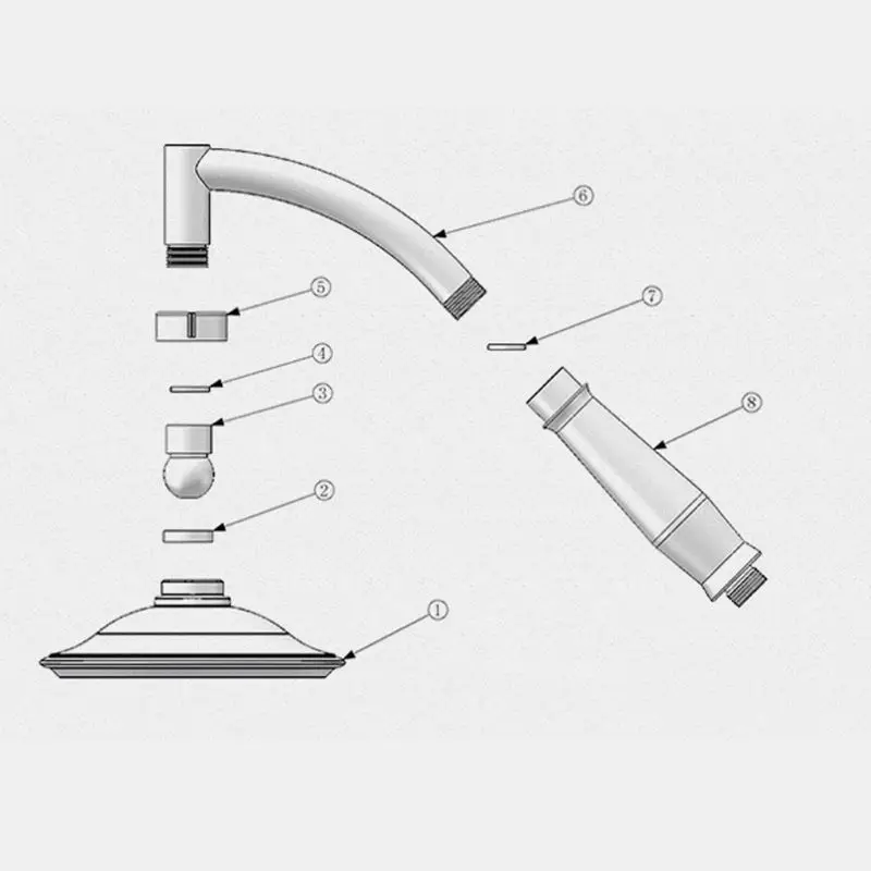 Extensor de cabeça de chuveiro para braço, design de arco para segurar a mão extensor ajustável, partes de alto polimento para banheiro