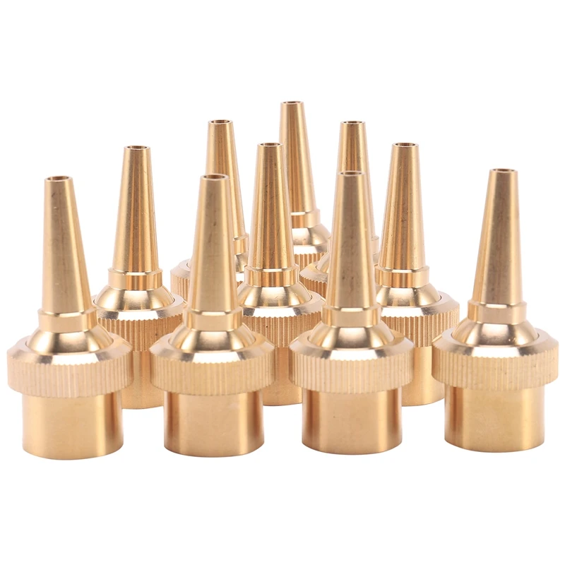 10Pcs 1/2 Inch DN15 Brass Jet Straight Adjustable Fountain Water Spray Nozzles Pool Nozzles Garden Landscape Decoration Fountain