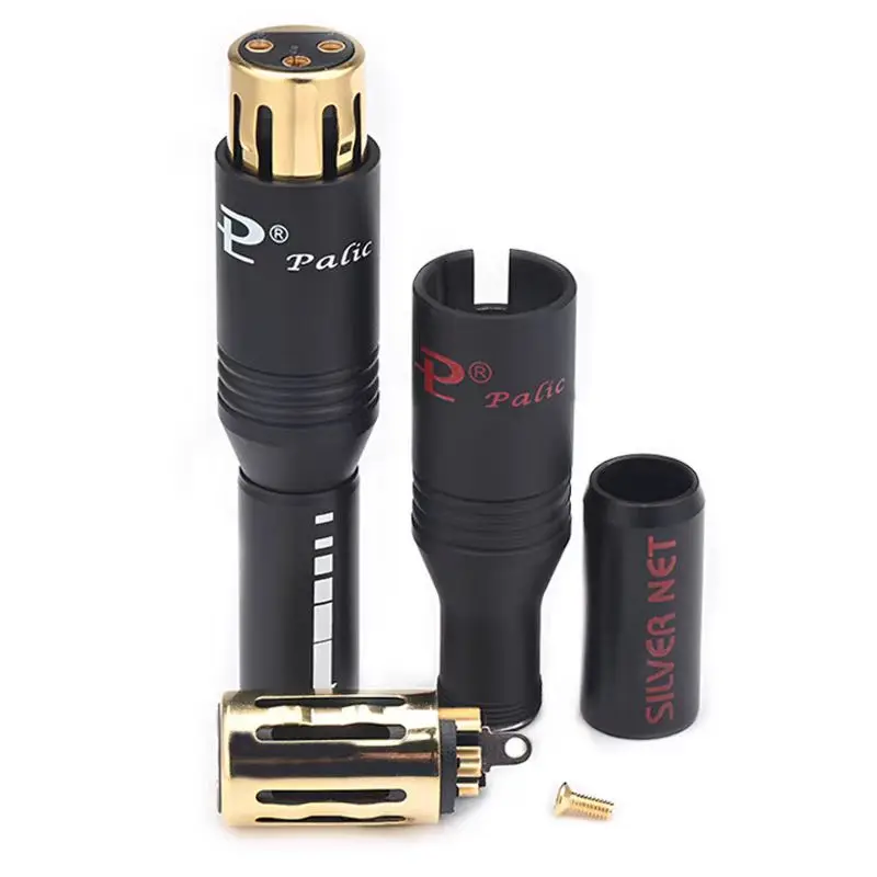 4pcs Hi-End  24KGold Plated  Paliccs 3pin Balance HIFI Audio XLR Cable Plug Socket Male Female Connector