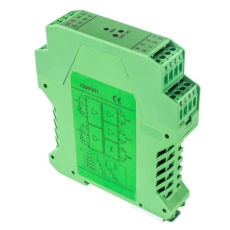 Convertisseur de signal de température, 2 entrées, 2 sorties, transmetteur de signal, répéteur DIN PT100, 0-100 ℃, 0-200 ℃ à 4-20mA, 0-10V, 0-5V