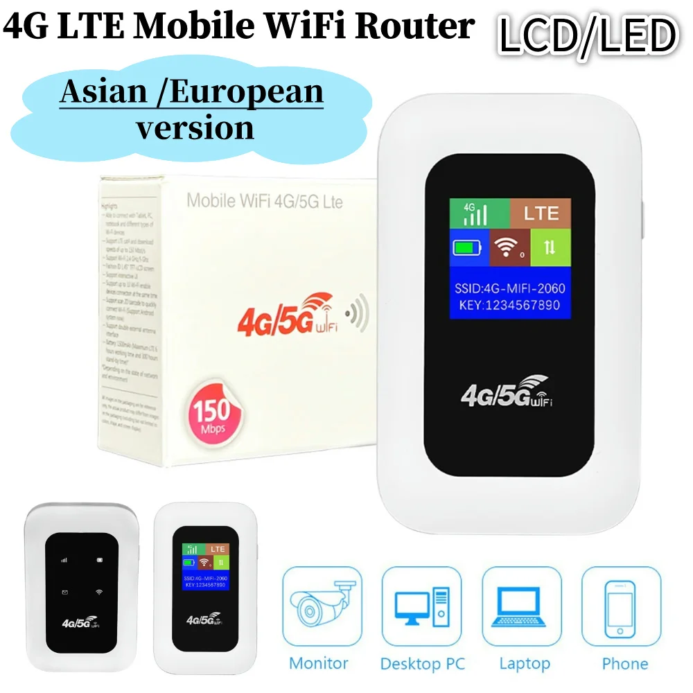 

4G LTE Mobile WiFi Router with SIM Card Slot 150Mbps Mini Outdoor Hotspot Portable WiFi Router for Home Office RV Camping