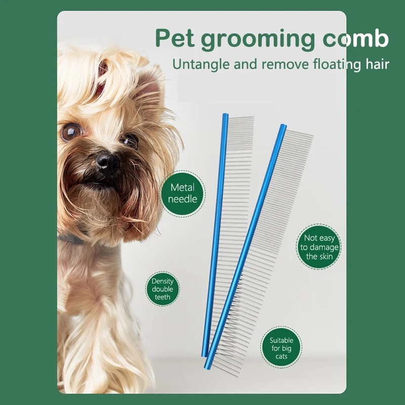 30cm Pet Hair Remover Dog Grooming Profesional Stainless Steel Straight Pin Comb Removes Hairs Cat and Dogs Massage Combs