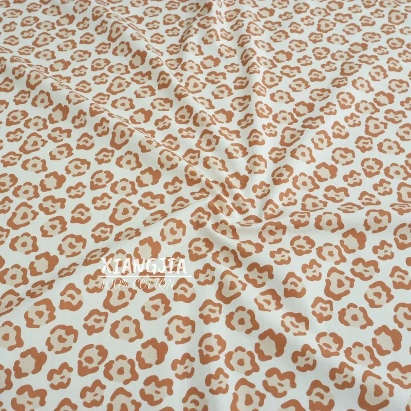 140x50cm 100% Cotton 40s Poplin Dopamine Color Leopard Print Top Shirt Dress Long Skirt Children's Clothing Fabric