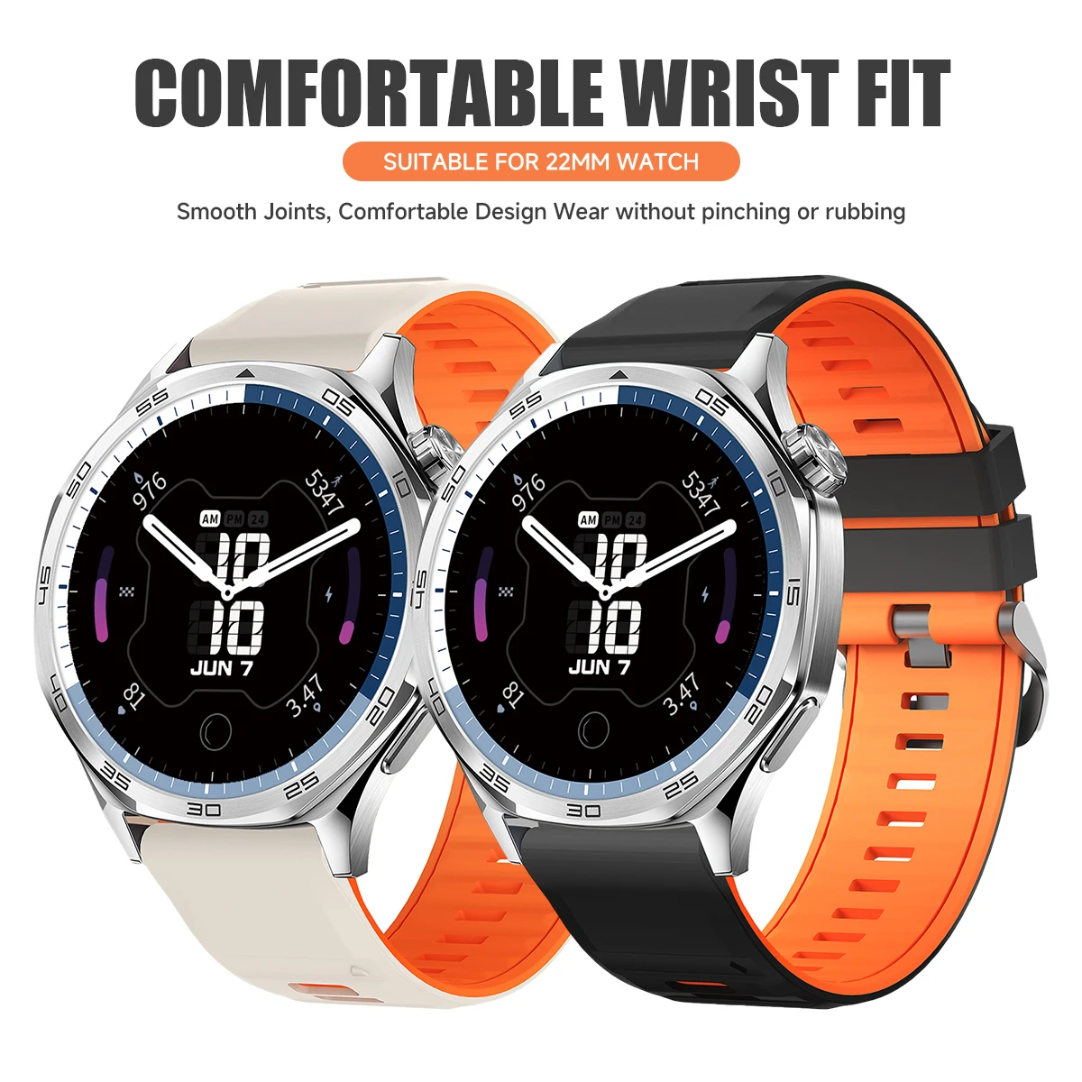 22mm Silikonarmband für Huawei GT 6 Pro GT5 GT4 GT3 GT2 46mm Sportarmband Herren Damen Armband für Huawei Watch 5/4/3 Pro Uhrenarmband
