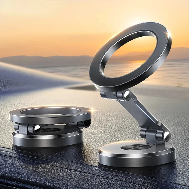 

Складной автомобильный держатель для телефона из сплава ftvae для MagSafe 360° ° Регулируемая магнитная автомобильная подставка для iPhone 15, 14, 13, 12 Pro Max