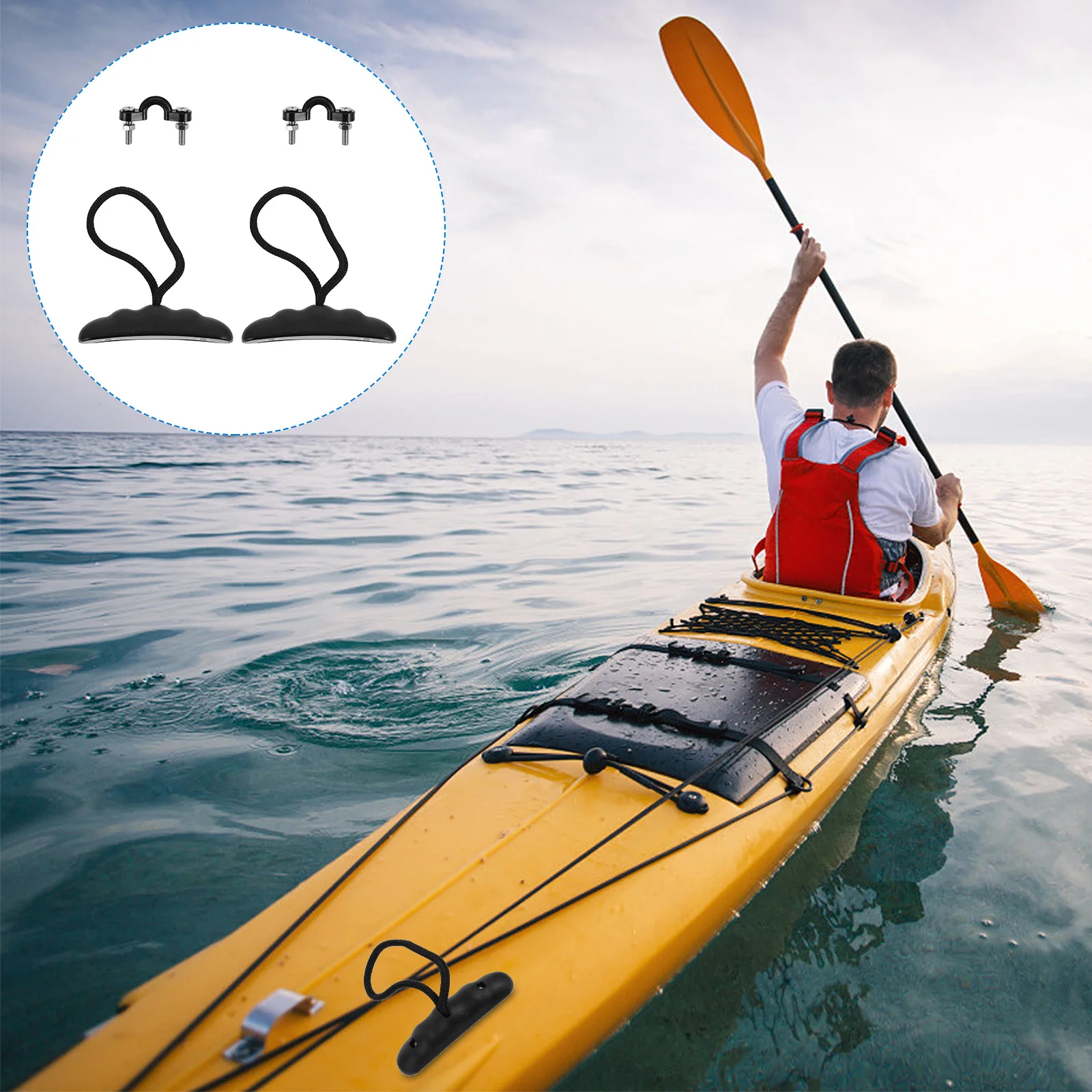 

2Sets Reasonably Designed Kayak Accessories Practical Carry Handles for Kayaking Canoes Dinghies Kayak Carry Handles