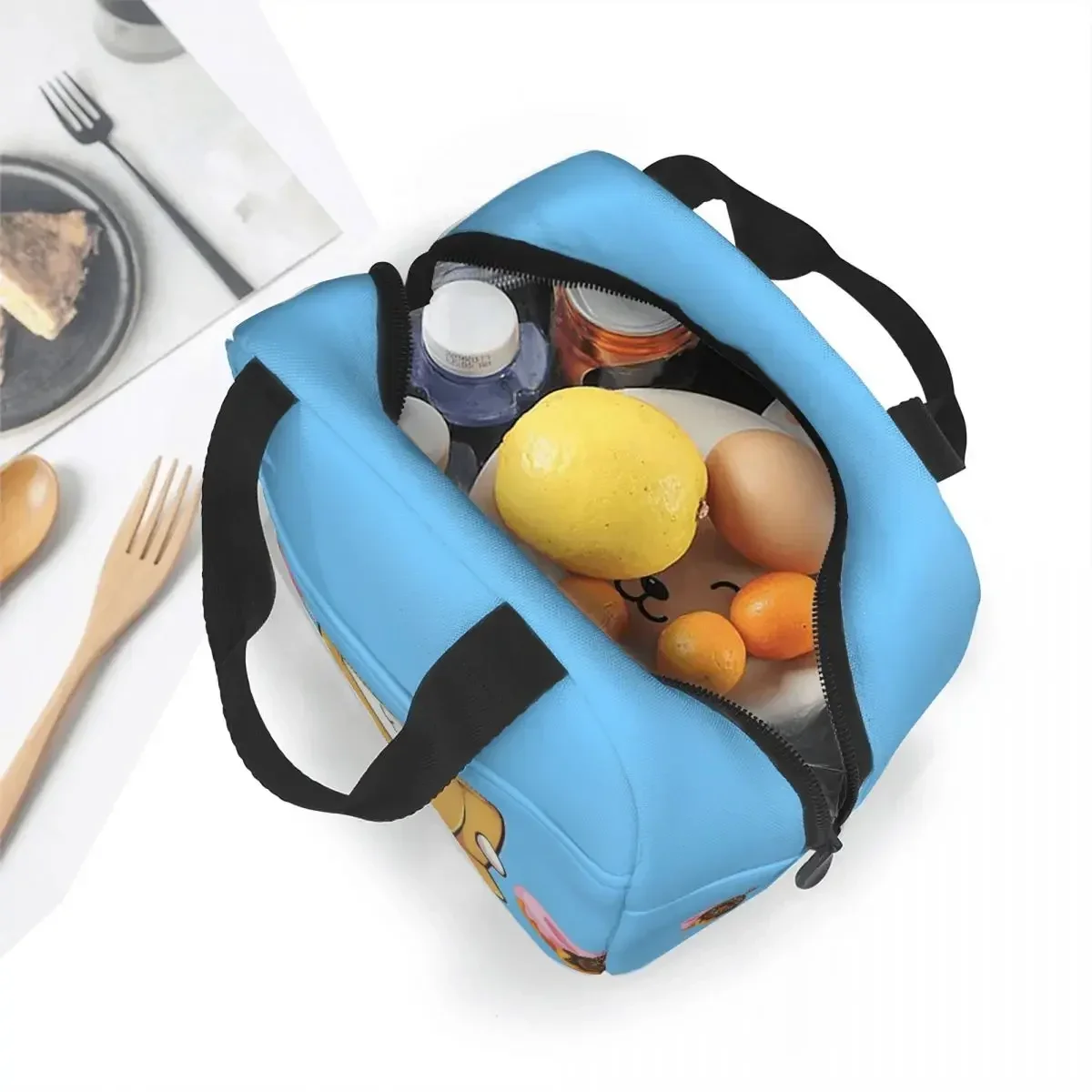 Lankybox Boxy Donut Insulated Lun Bag Thermal  Meal Container Kawaii Cartoon Leakproof  Box Tote Food Handbags Sool