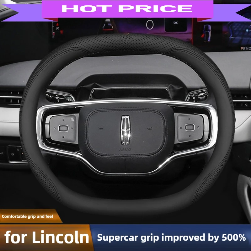 

Leather Car Steering Wheel Cover for Lincoln Nautilus MKC MKZ MKX Aviator Town Navigator Accessories 2025