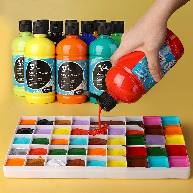 High-Quality Acrylic Paint 500ml/Bottle Waterproof Drawing Painting Pigment  Hand Painted Wall Drawing Crafts Art Supplies