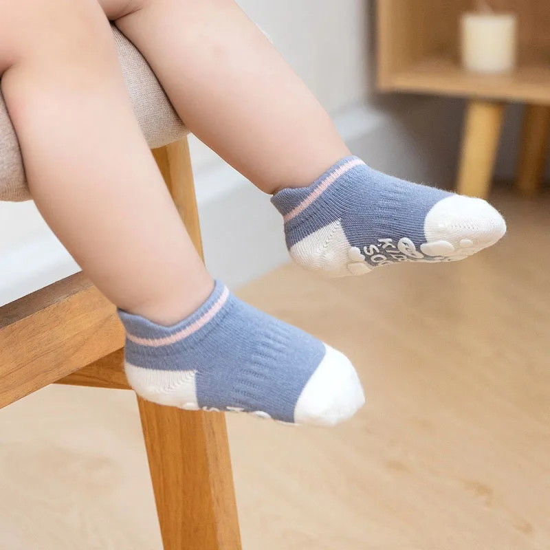 5 Pairs Kids Casual Cute Non-slip Socks Breathable Girls Boys Babys Cotton Socks