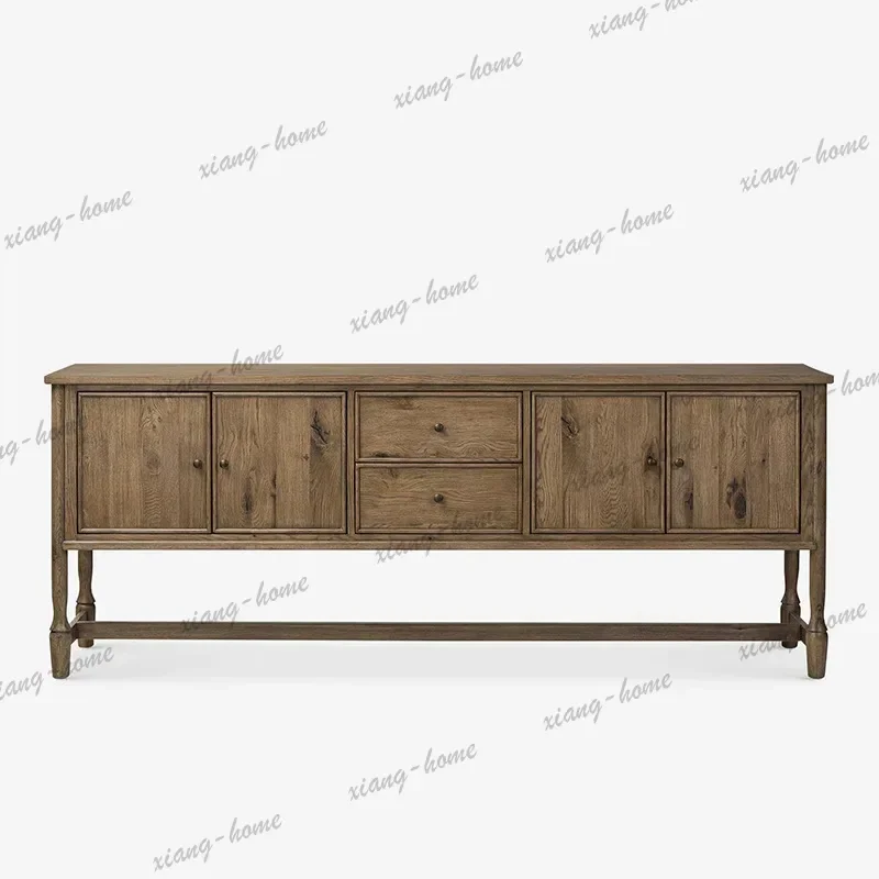 YJ American Style Retro Living Room Cabinets Wood Storage Shelving Cabinet Designer Elegant Chinese Elements Furniture Muebles L
