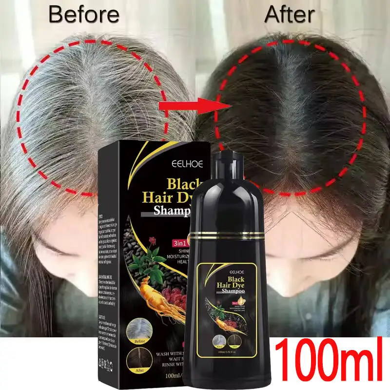 

100ml Natural Herbal Hair Dye Shampoo 3 in 1 Change Hair Color Gray Hair to Dark Brown Black Deep Nourishing Fashion Hairs Care