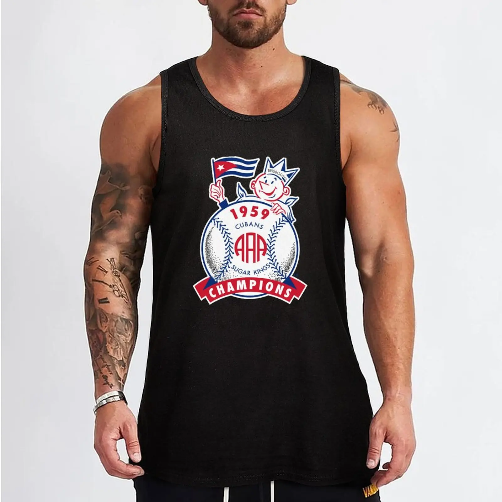 Havana Sugar Kings 1959 AAA World Champions Logo Tank Top t-shirt for men summer sports vest