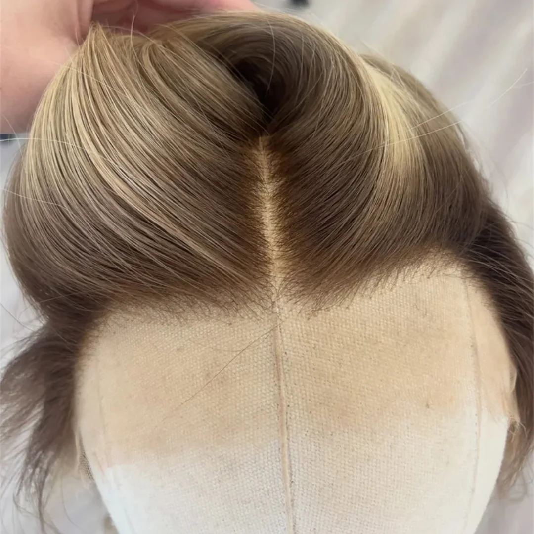 Glueless 24Inch Wave Natural HD Lace Wig for Women Ombre Blond Pre-Plucked Transparent Lace Frontal Versatile Hair Wig