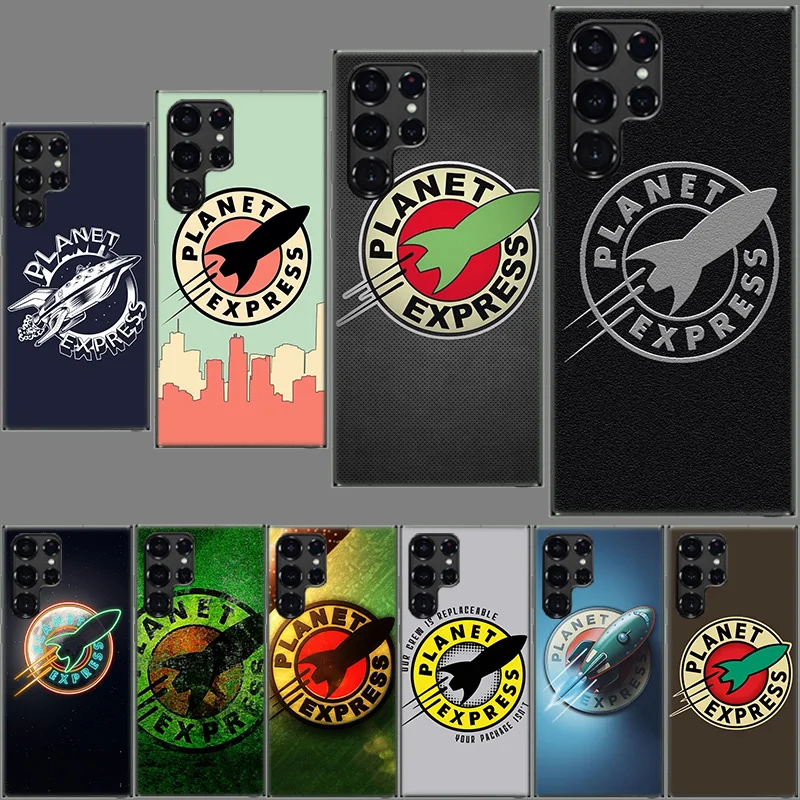 Capa de Telefone Futurama Planet Express para Samsung Galaxy S24 S23 S21 S20 FE S22 S26 Ultra S25 Edge S10 Plus, Capa Transparente em TPU
