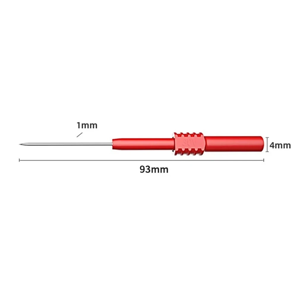 Cleqee P5009 10pcs Soft PVC Insulation Piercing Needle Non-destructive Multimeter Test Probes Red/Black